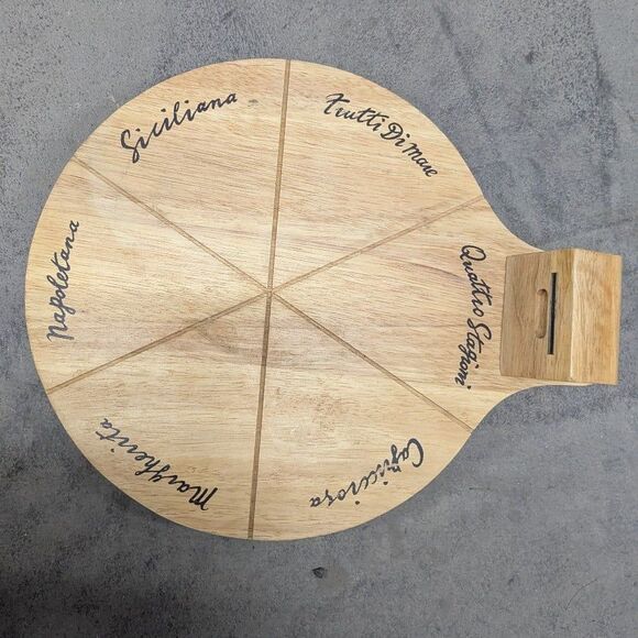 Wooden Pizza Cutting Serving Board - Six Slices - Picture 3 of 4